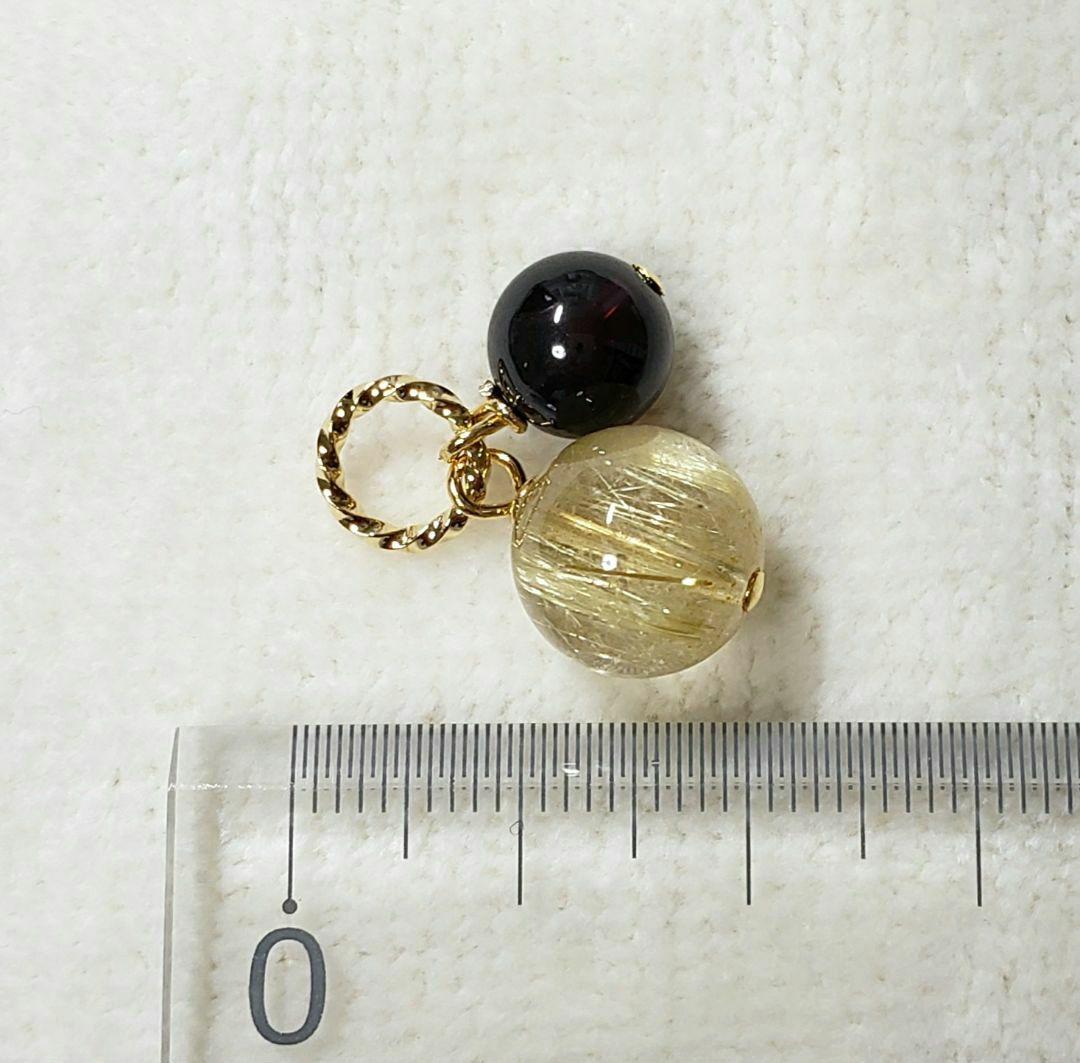 302　ルチルクォーツ　ガーネット(AAA)　ペンダントトップ