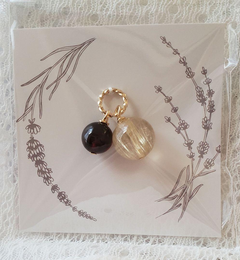 302　ルチルクォーツ　ガーネット(AAA)　ペンダントトップ