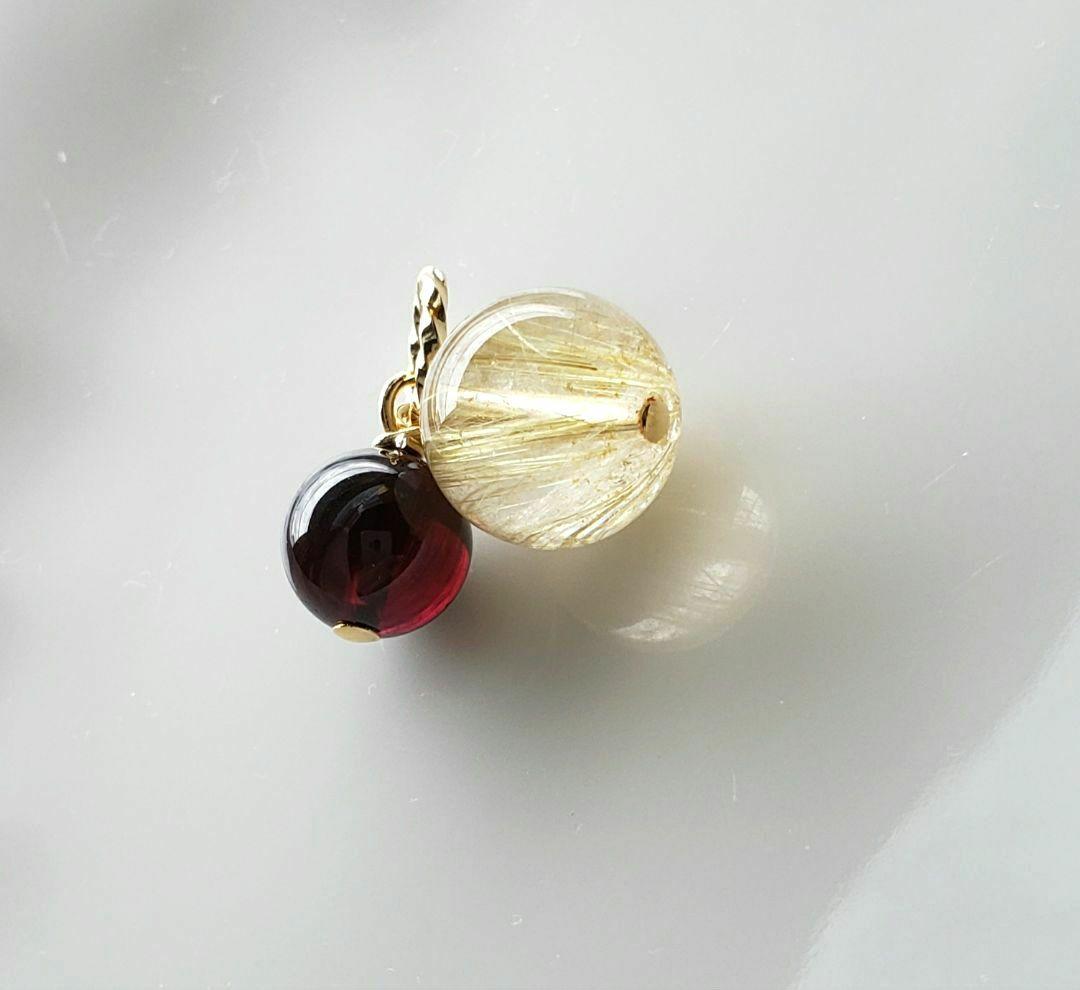 302　ルチルクォーツ　ガーネット(AAA)　ペンダントトップ