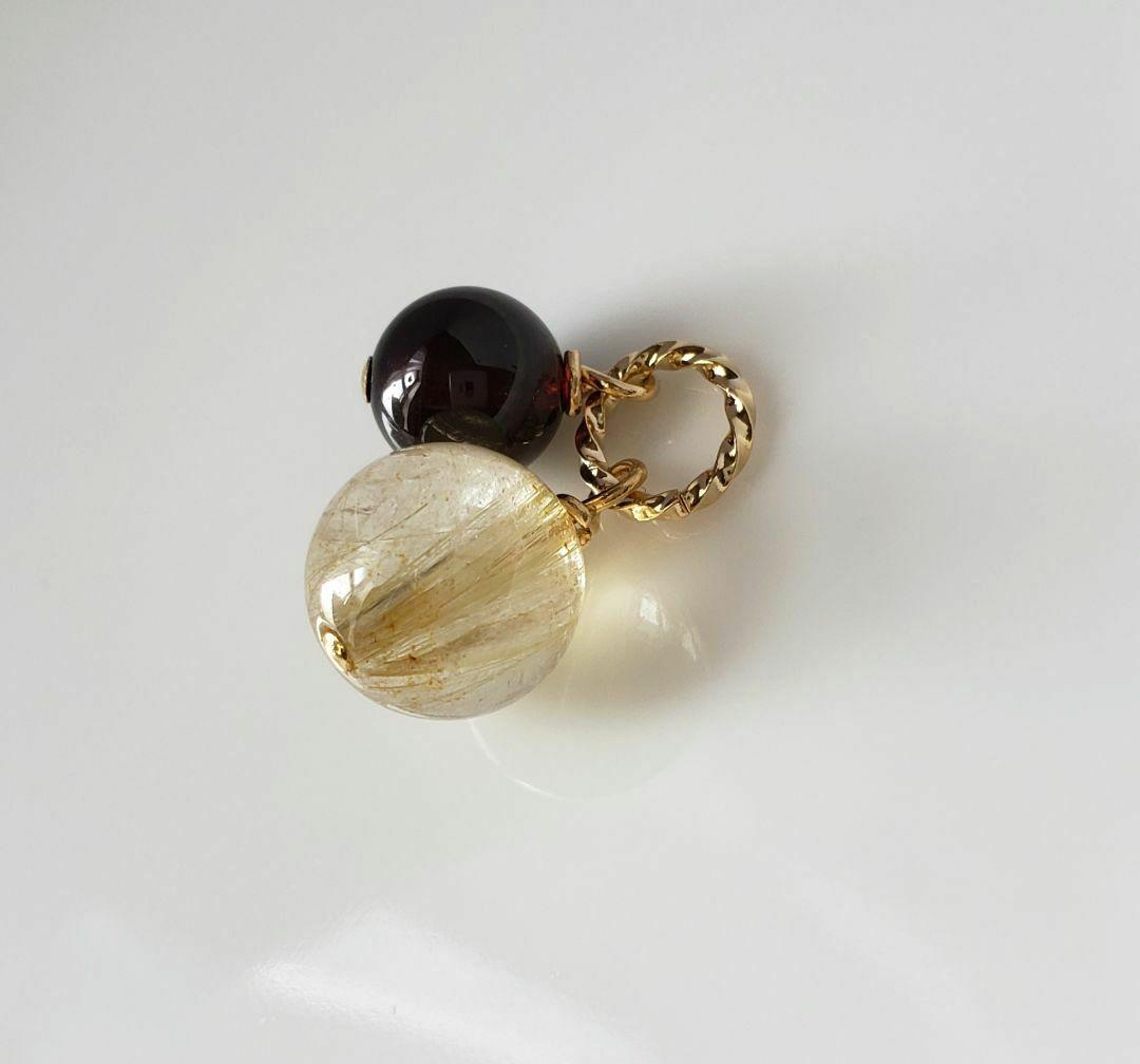 302　ルチルクォーツ　ガーネット(AAA)　ペンダントトップ