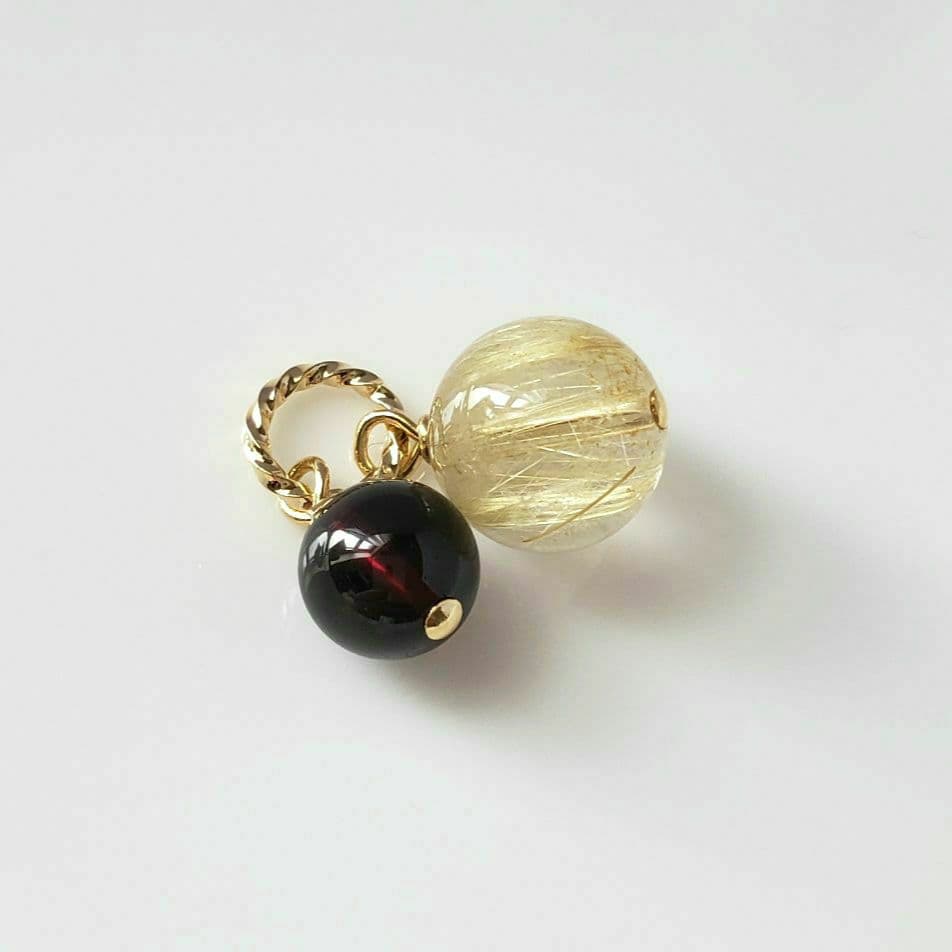 302　ルチルクォーツ　ガーネット(AAA)　ペンダントトップ