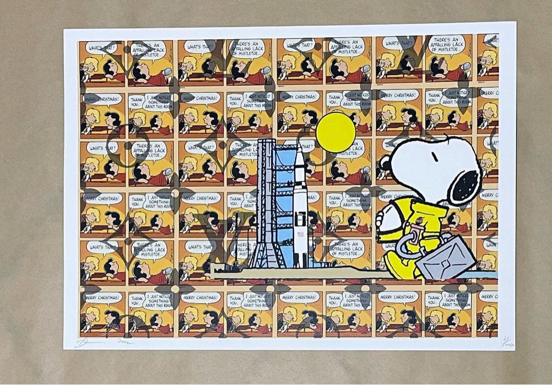 DEATH NYC/現代アートポスター/スヌーピー /SNOOPY/ロケット/