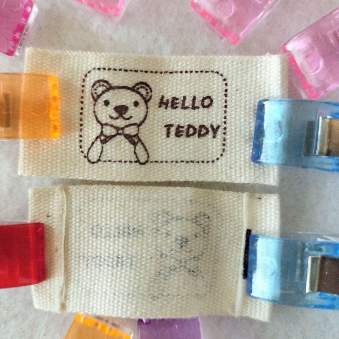 クリップ付き‼️20枚セット✨ハンドメイド ネームタグ 布製 コットン