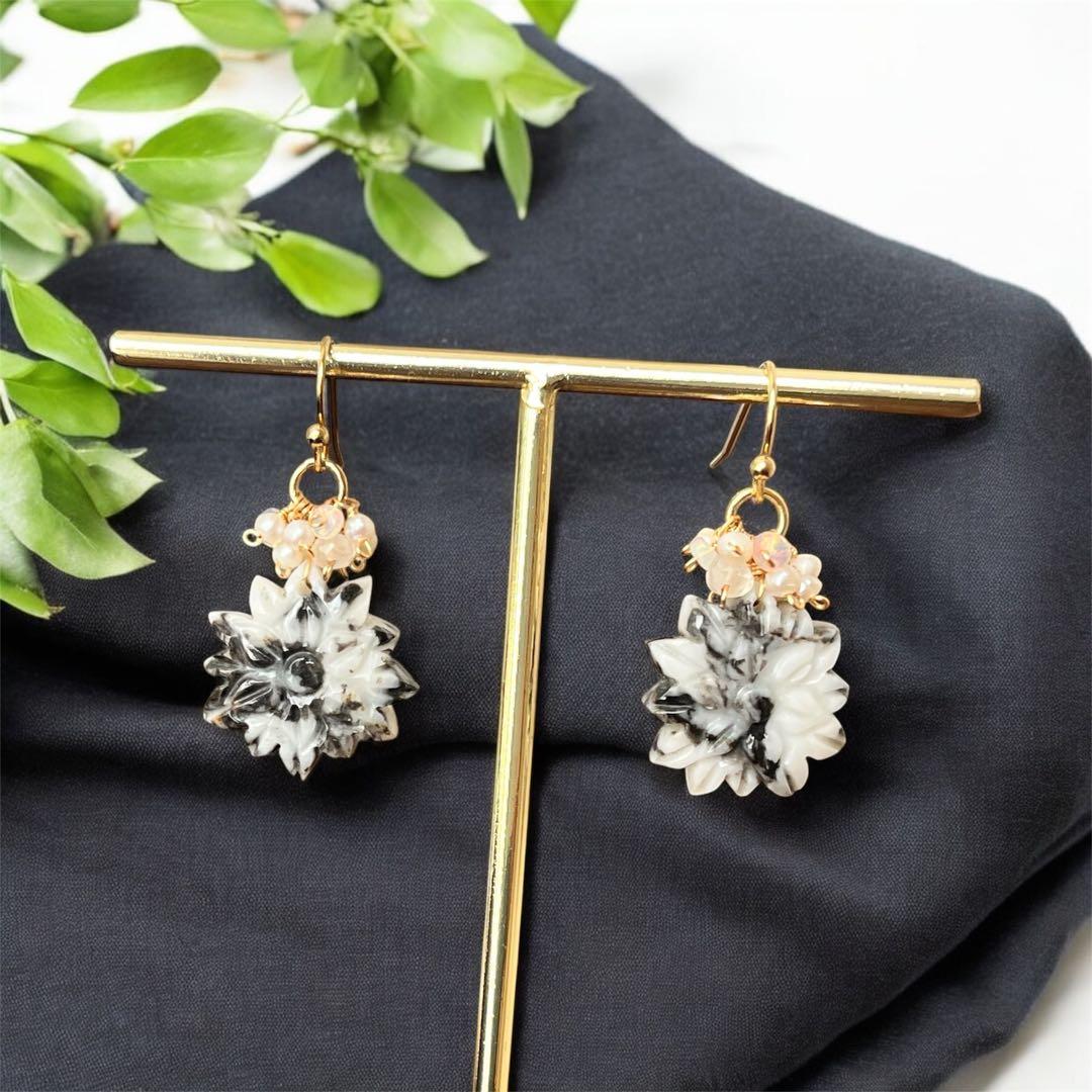 14kgf Flowerカービングピアス