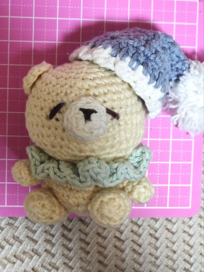 売約済み　おねんねくまさん★あみぐるみ//ハンドメイド/キーホルダー