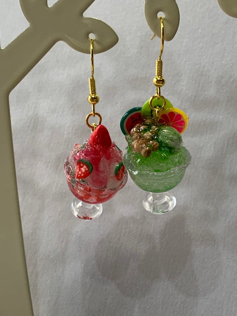 抹茶 イチゴ　かき氷