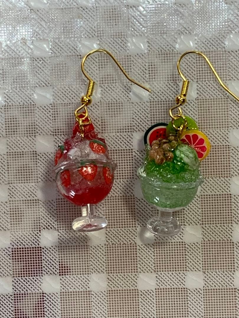 抹茶 イチゴ　かき氷