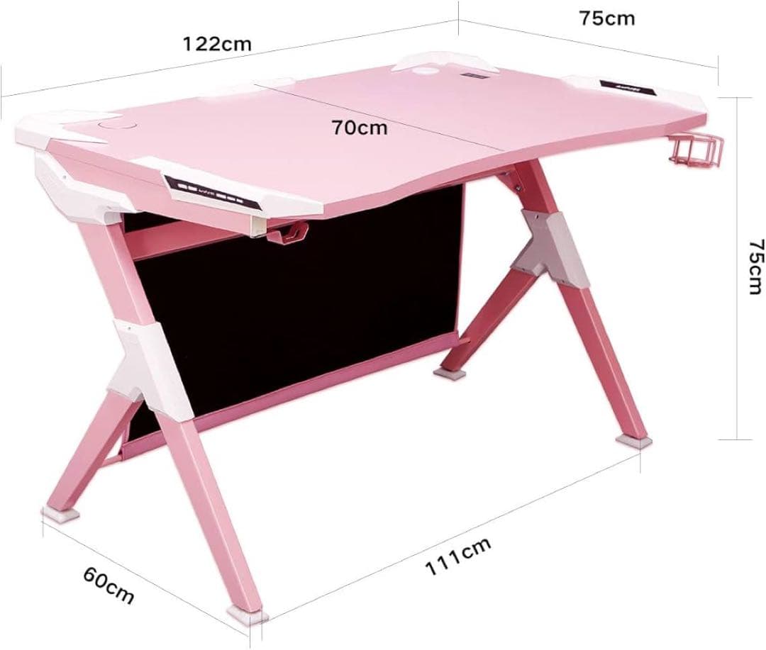 【美品‼️】Autofull PCデスク ゲーミングデスク ワイヤレス充電　ピンク