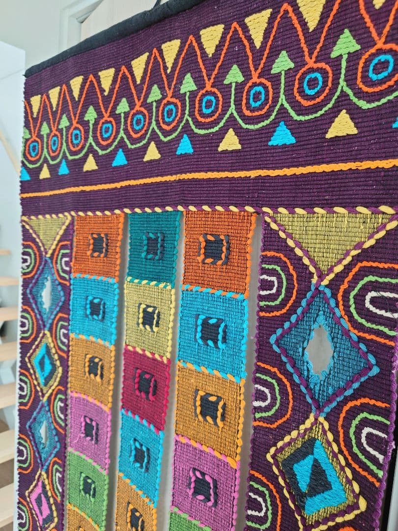 民族　厚手編み暖簾　170cm×70cm　アジアン　メキシコ　エスニック