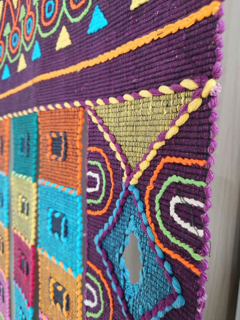 民族　厚手編み暖簾　170cm×70cm　アジアン　メキシコ　エスニック