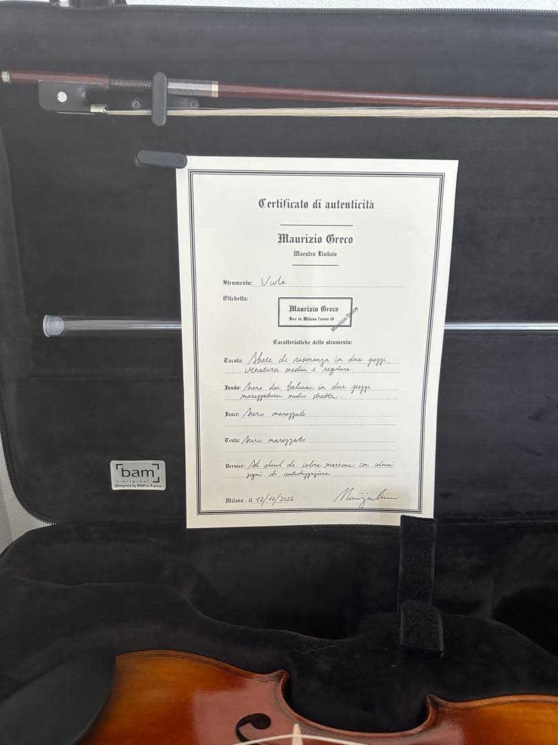 イタリア製15.5 インチヴィオラ、オールド弓、BAMダブルケース