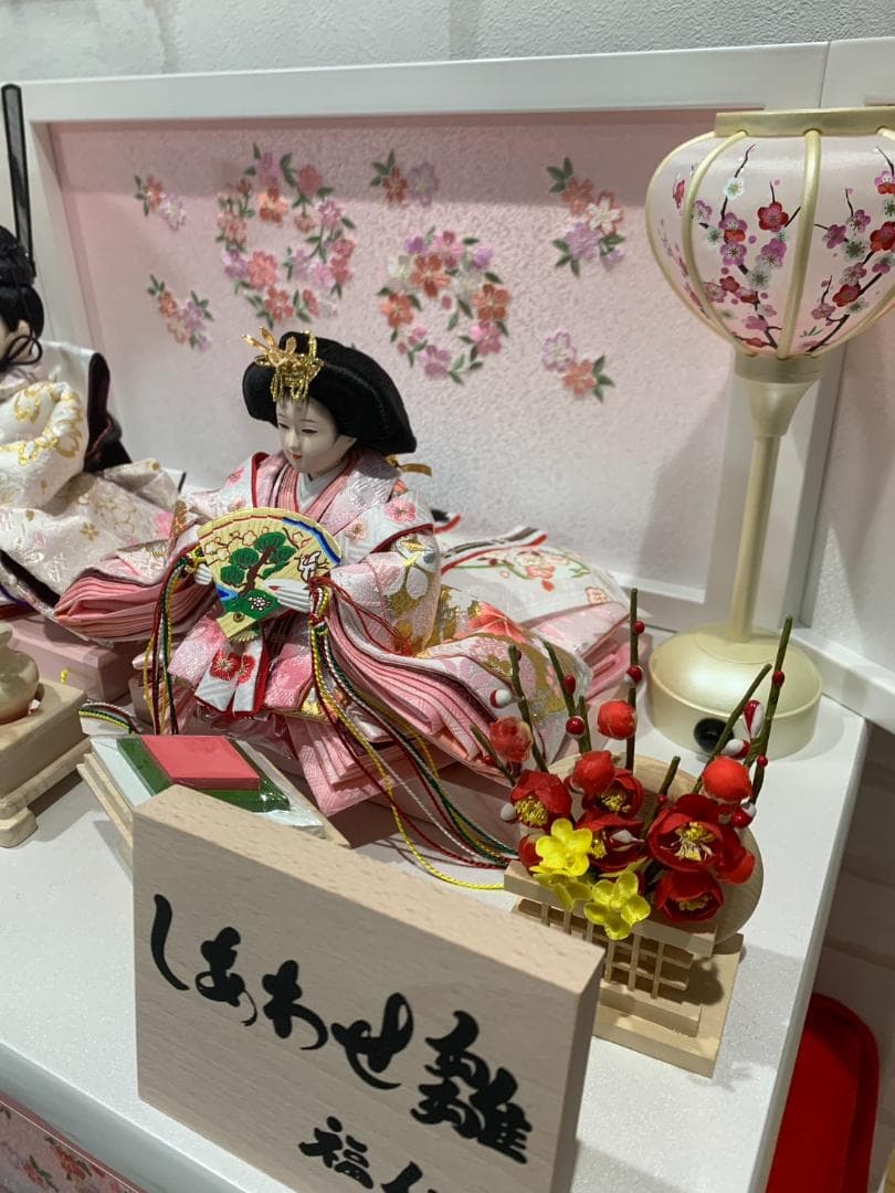 【新品・未使用】福仙　雛人形 白桃香 親王　収納飾り 高杯　白手袋　掃除セット付