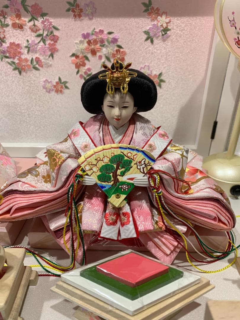 【新品・未使用】福仙　雛人形 白桃香 親王　収納飾り 高杯　白手袋　掃除セット付