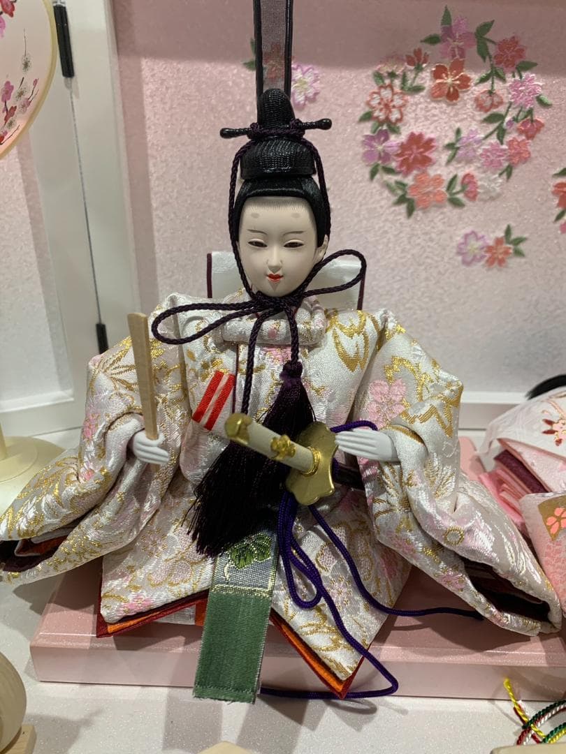 【新品・未使用】福仙　雛人形 白桃香 親王　収納飾り 高杯　白手袋　掃除セット付