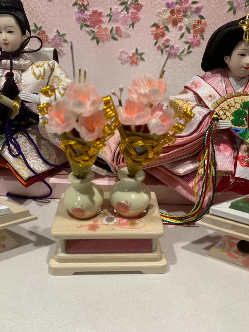 【新品・未使用】福仙　雛人形 白桃香 親王　収納飾り 高杯　白手袋　掃除セット付