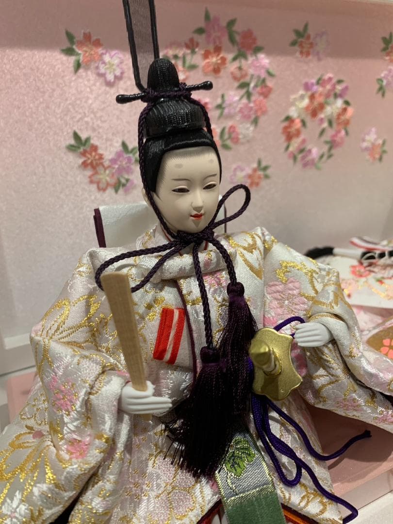 【新品・未使用】福仙　雛人形 白桃香 親王　収納飾り 高杯　白手袋　掃除セット付