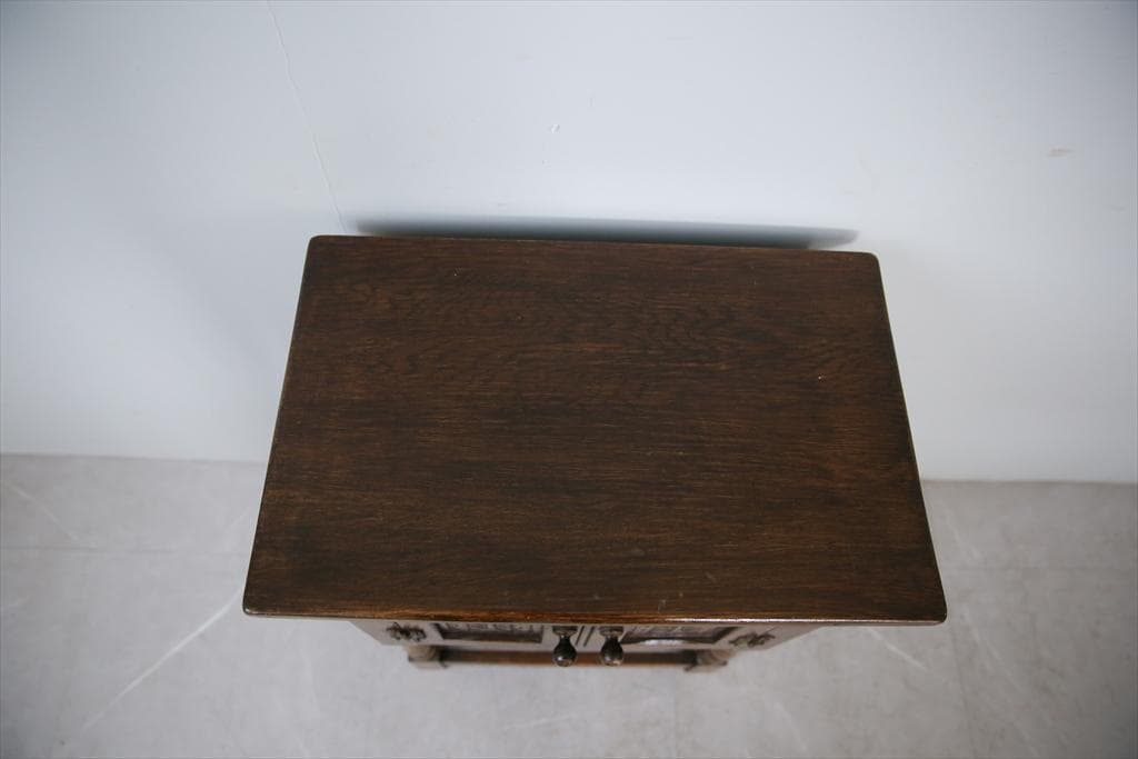 英国アンティーク木製カップボード/キャビネット/キッチン収納/飾り棚92-230