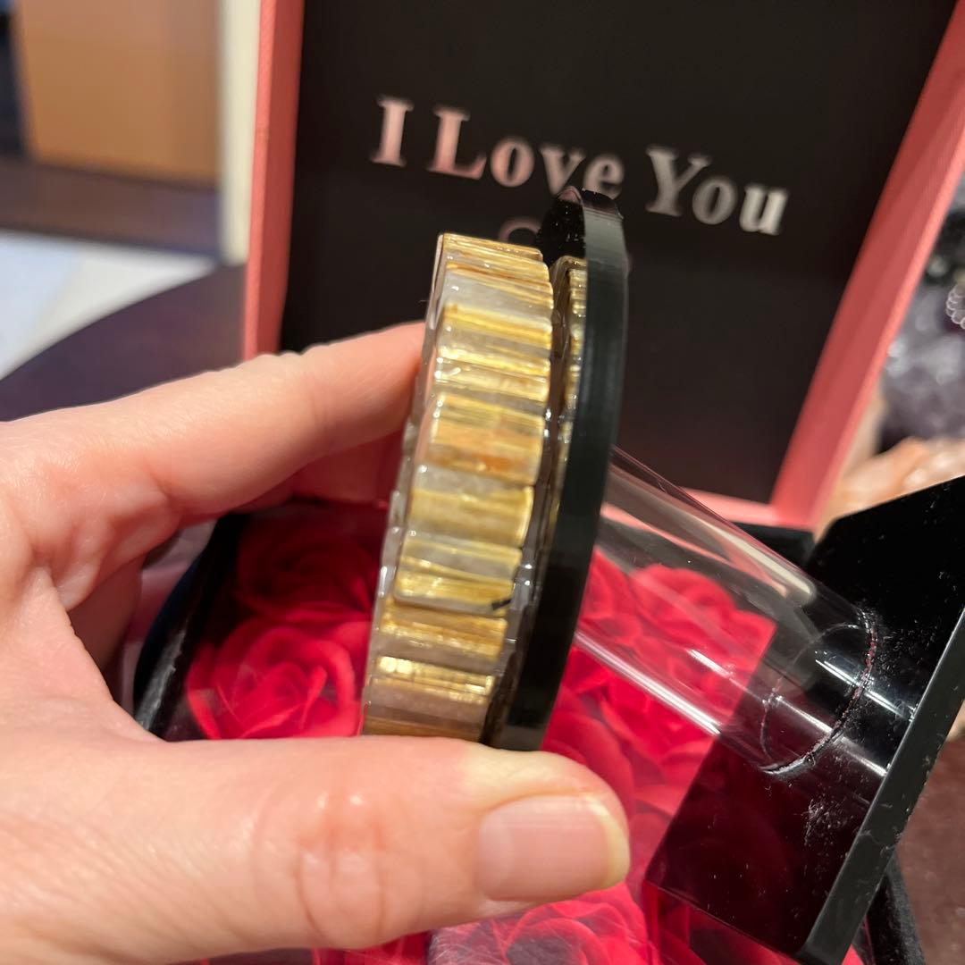 お値下げ！天然石ブレスレット　タイチンルチルクォーツ　バングル