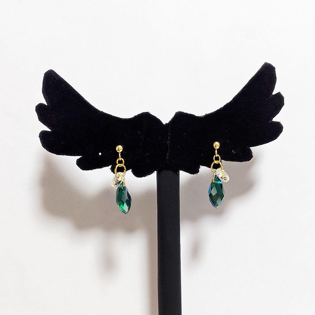 【1170】雫形ガラスビーズのピアス／イヤリング