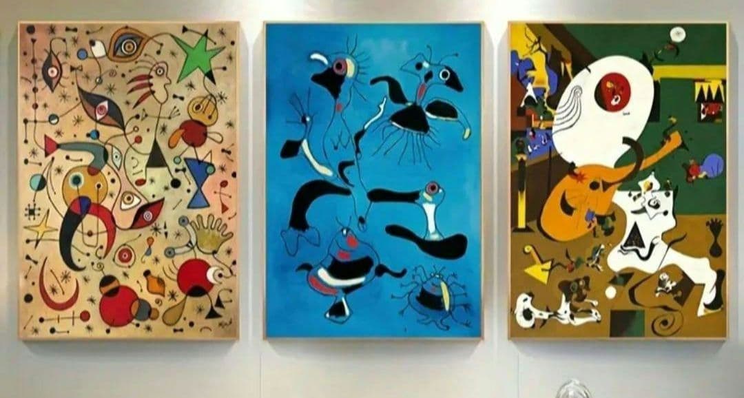 ジョアン ミロ キャンバスアート 3点セット (40×60cm) 大きめ 模写