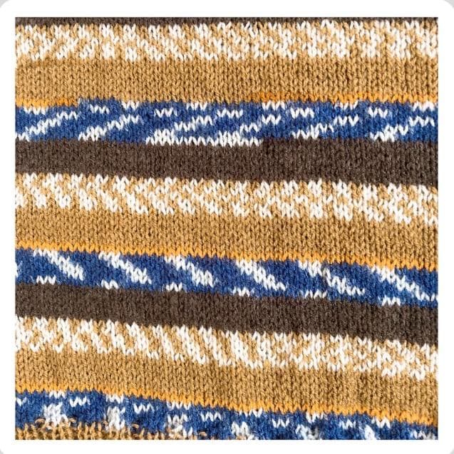 腹巻帽子　ブルーブラウン　手編み　ニット帽　男女兼用　チクチクしない　79