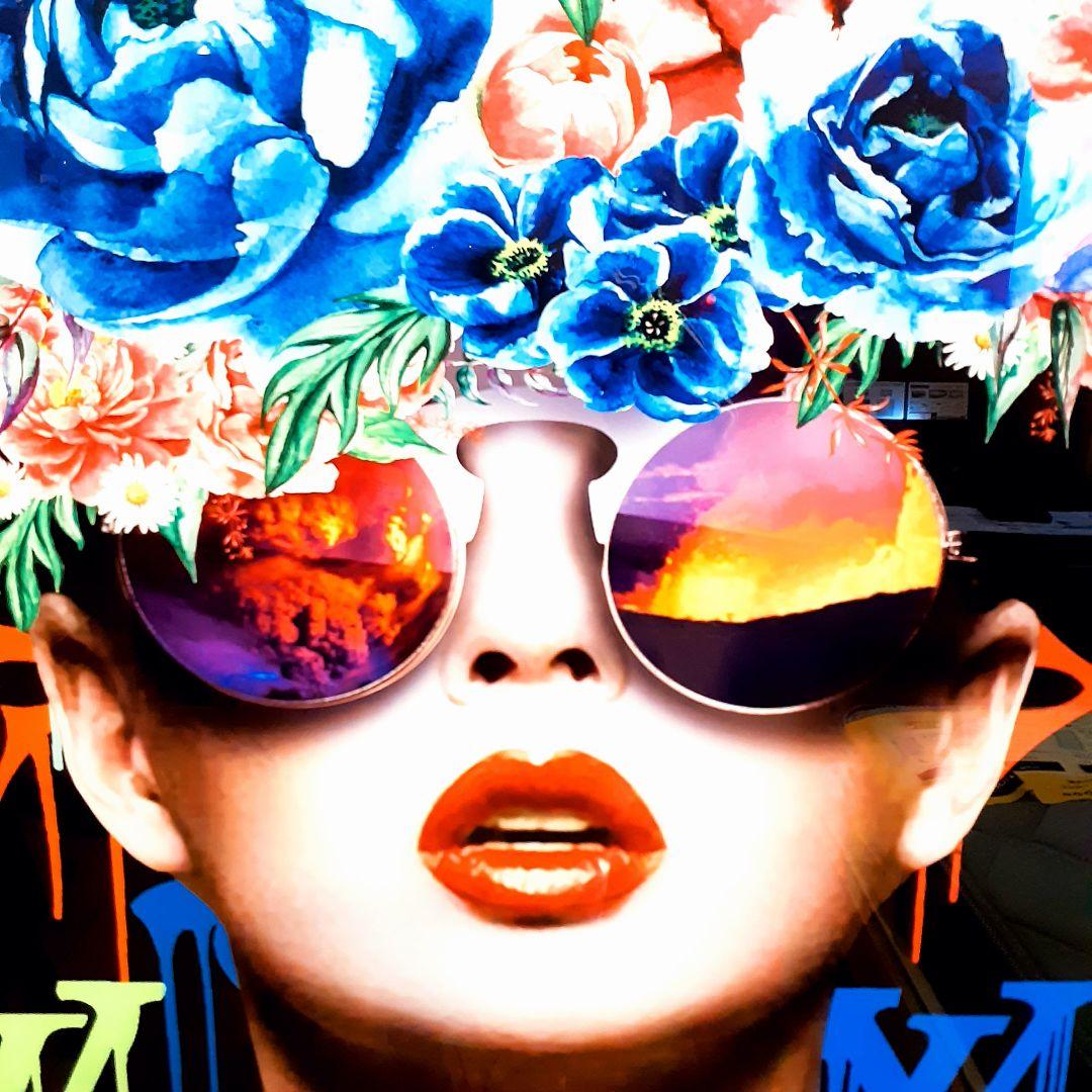 輸入雑貨　ミラーアートパネル『Louis Vuitton』　強化ガラス