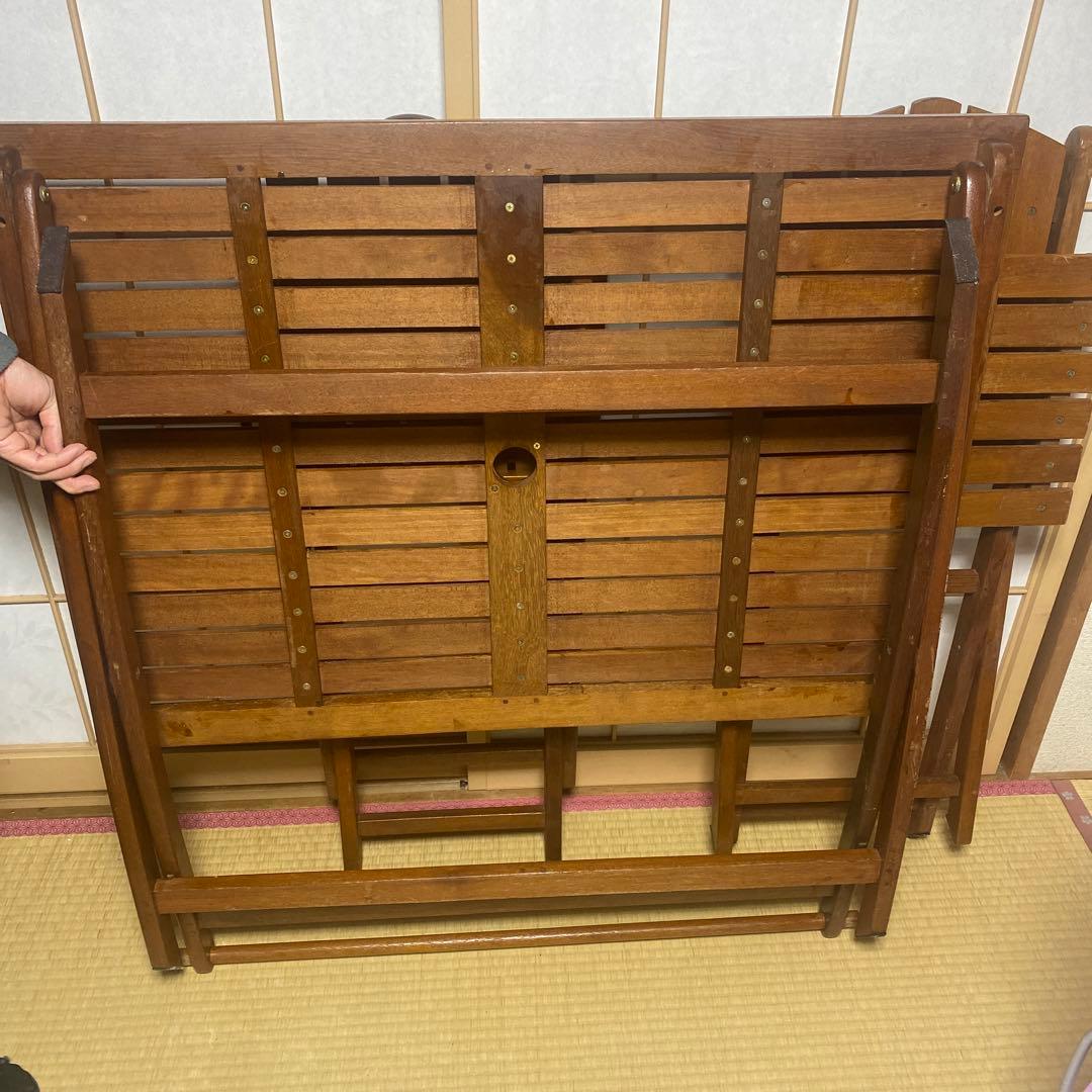 折りたたみテーブル　テーブル1 椅子2