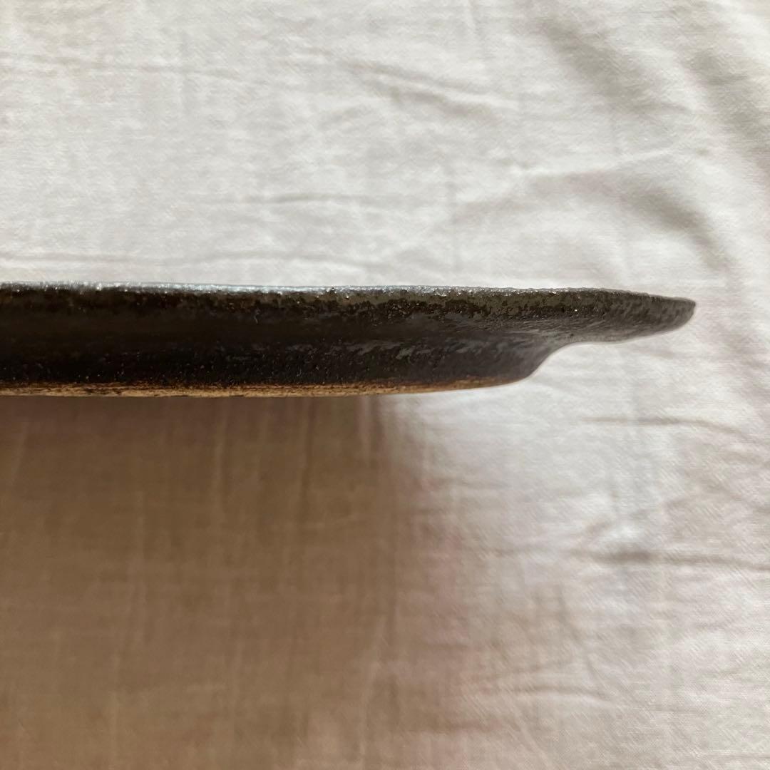 【新品未使用】安福由美子　黒錆　オーバル皿　中皿　2枚セット