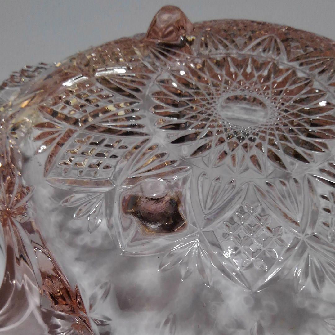 ♥️♥️豪華に輝く薄いピンク系のガラス大皿②