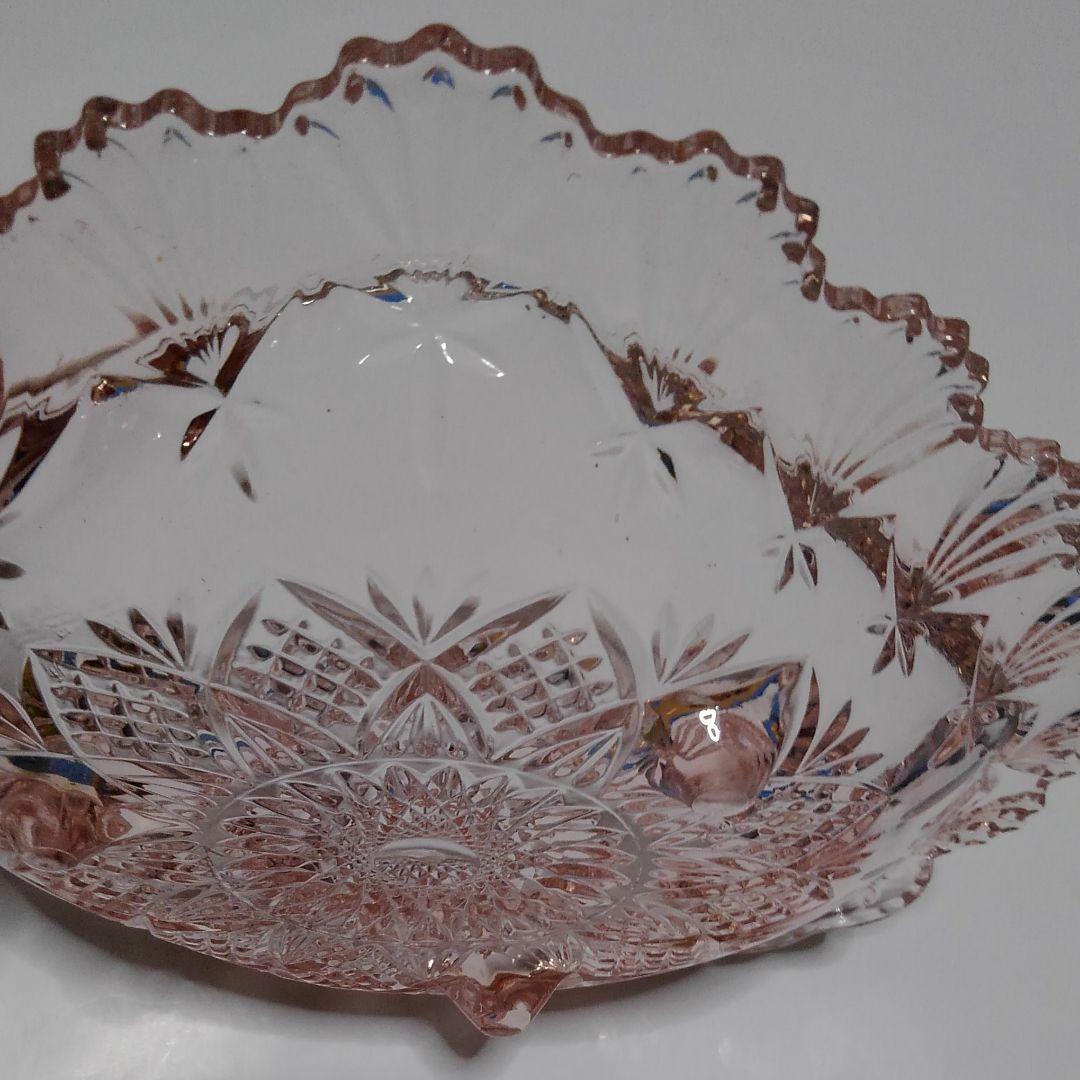 ♥️♥️豪華に輝く薄いピンク系のガラス大皿②