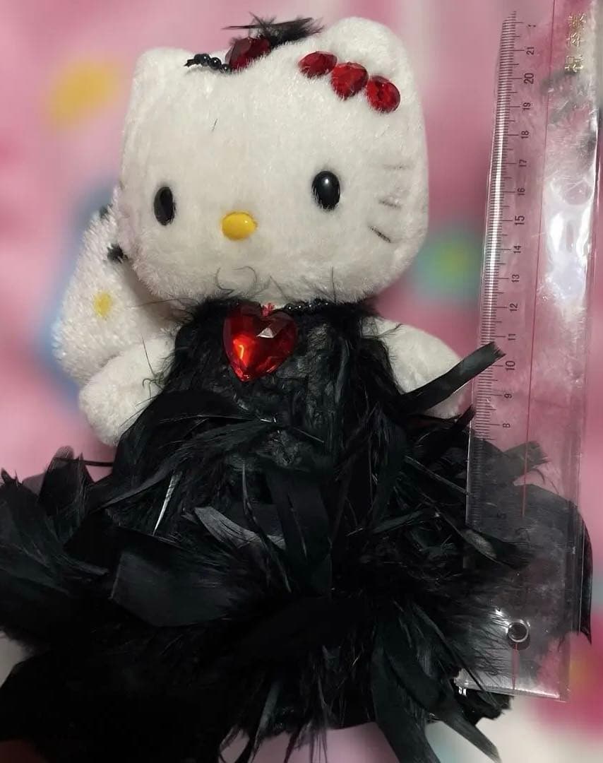 ハローキティ×美空ひばりコラボ 黒ドレス ぬいぐるみ激レア品☆2000年製