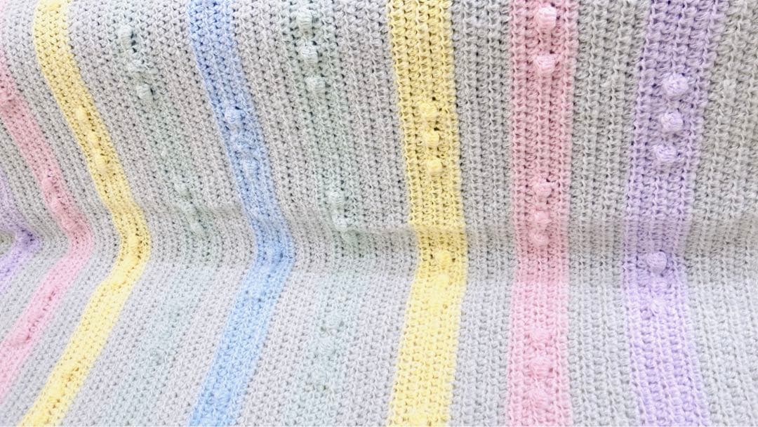 3　ブランケット　マルチカバー　長方形　手編み　カラフル　ハンドメイド　膝掛け