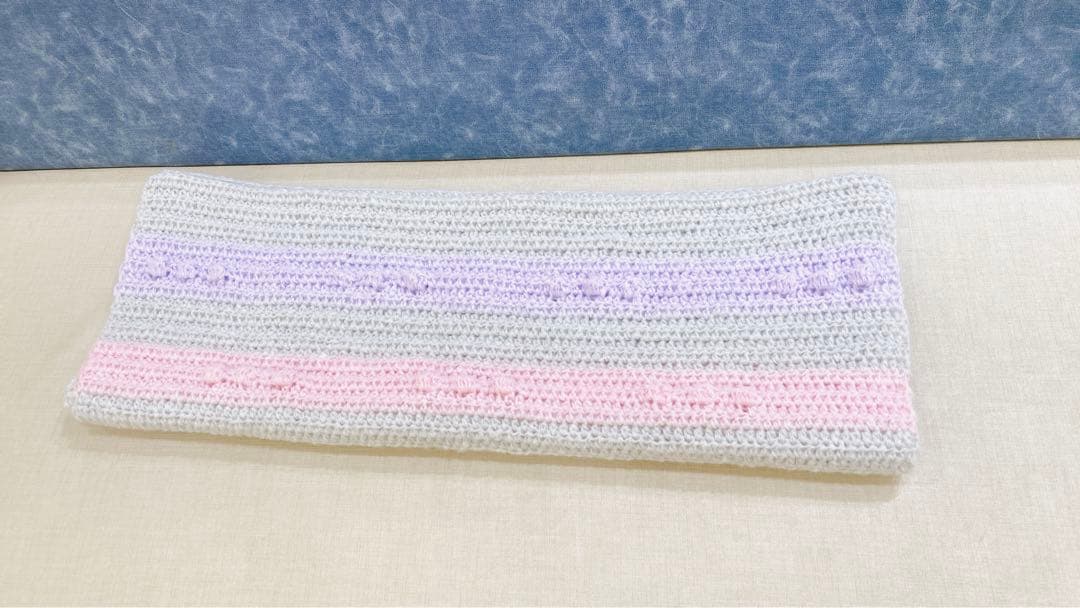 3　ブランケット　マルチカバー　長方形　手編み　カラフル　ハンドメイド　膝掛け