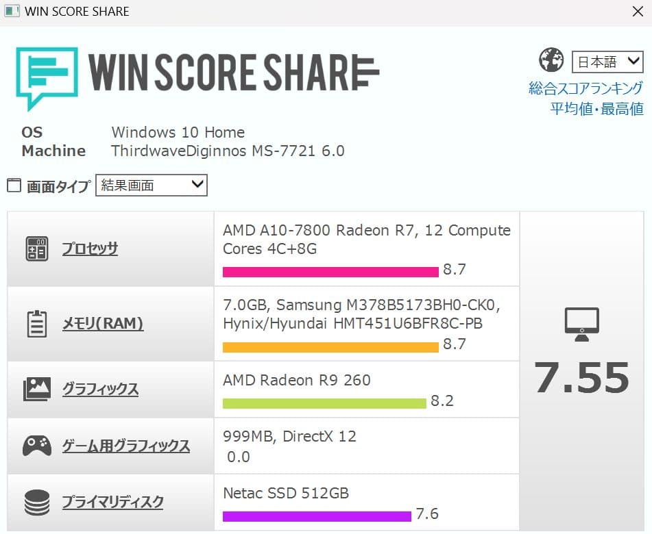 №83、Win11-24H2、AMD、SSD-512G、M8G、RadeonR9