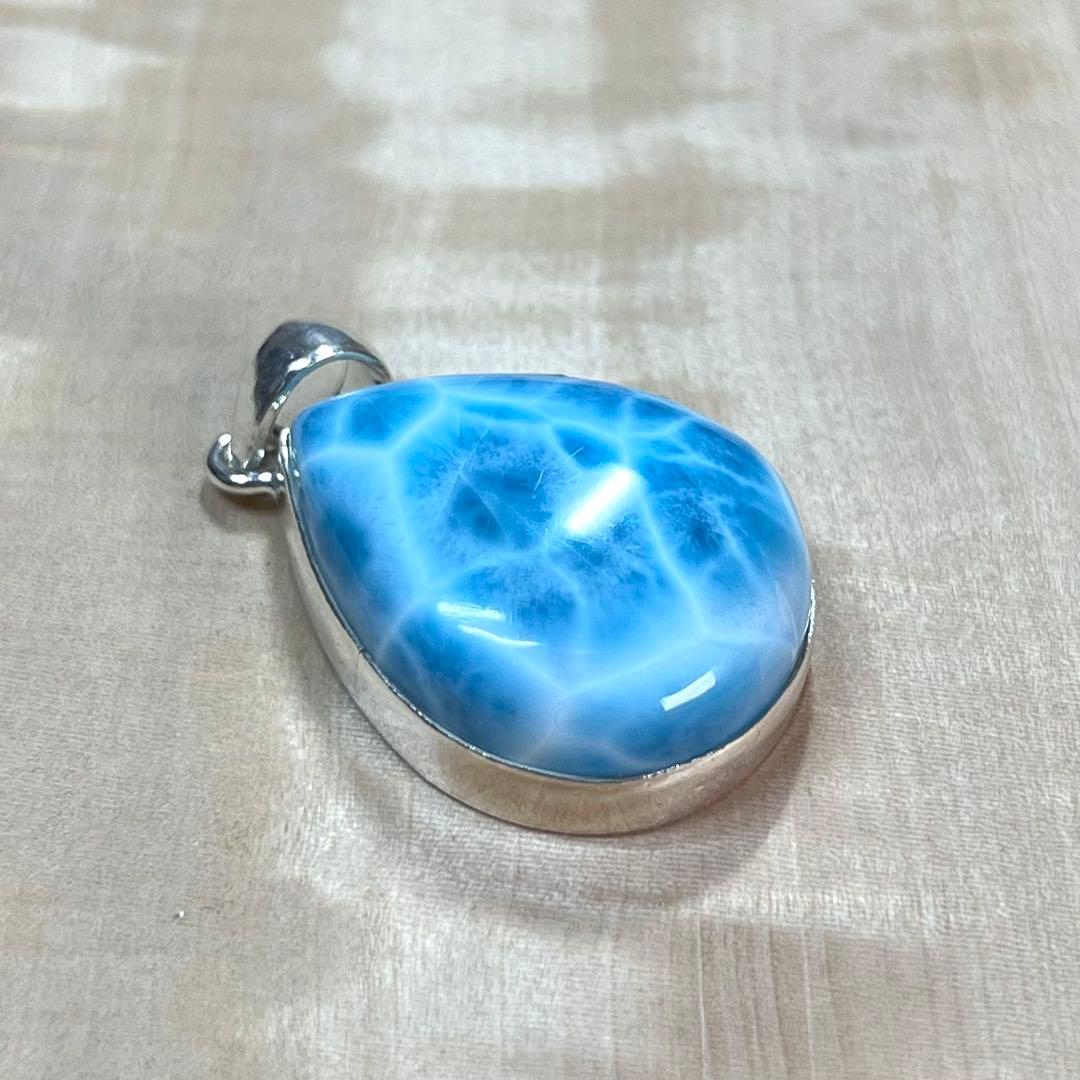 高品質　ラリマー　ペンダント　ネックレス　silver925 3-42