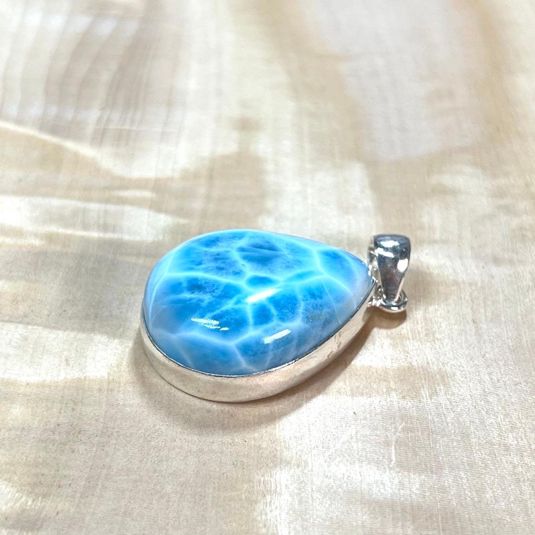 高品質　ラリマー　ペンダント　ネックレス　silver925 3-42