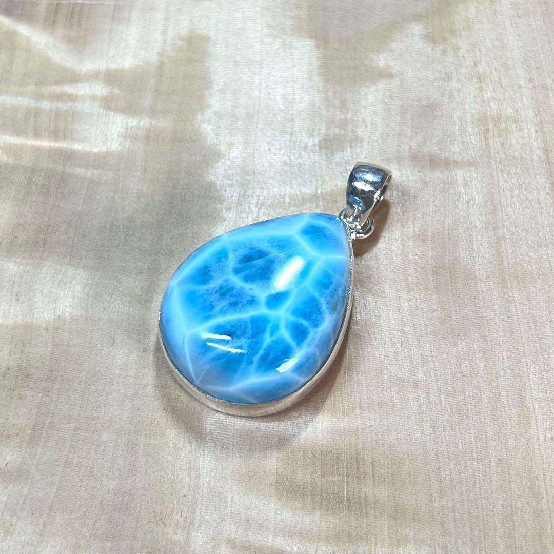 高品質　ラリマー　ペンダント　ネックレス　silver925 3-42