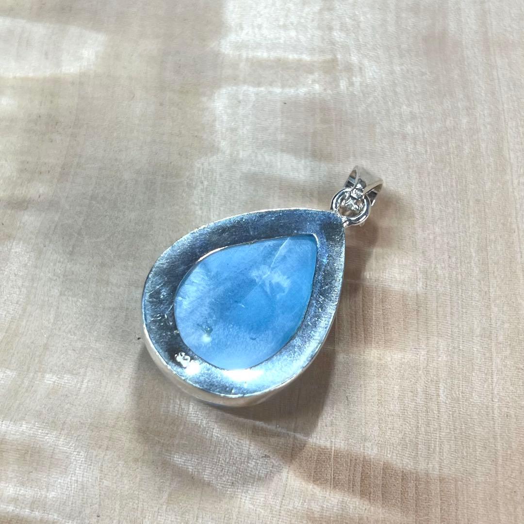 高品質　ラリマー　ペンダント　ネックレス　silver925 3-42