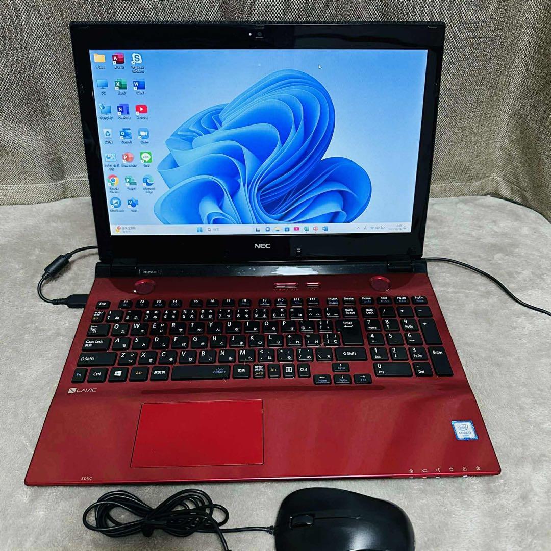 S208 NECノートパソコンWEBカメラSSD高速Windows11オフィス付