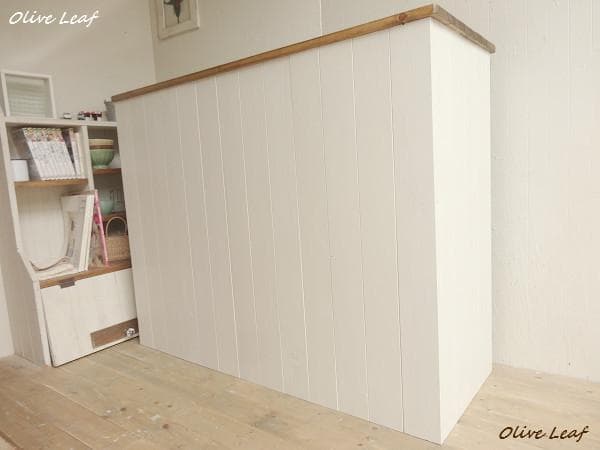 サイズデザインオーダー可●超ワイドカウンターテーブル●シャビーホワイト●受注製作