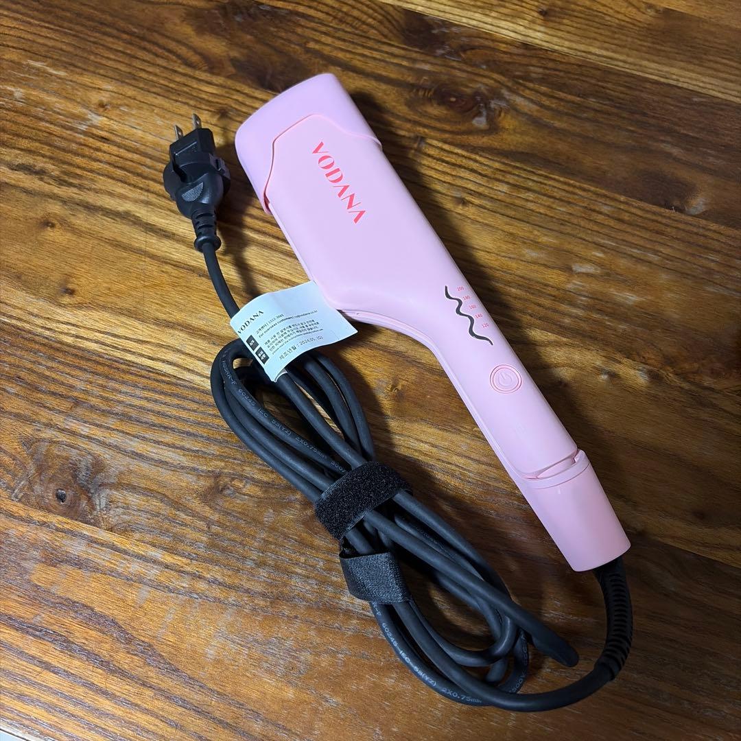 VODANA カール ヘアアイロン ピンク ヘアクリップ付き