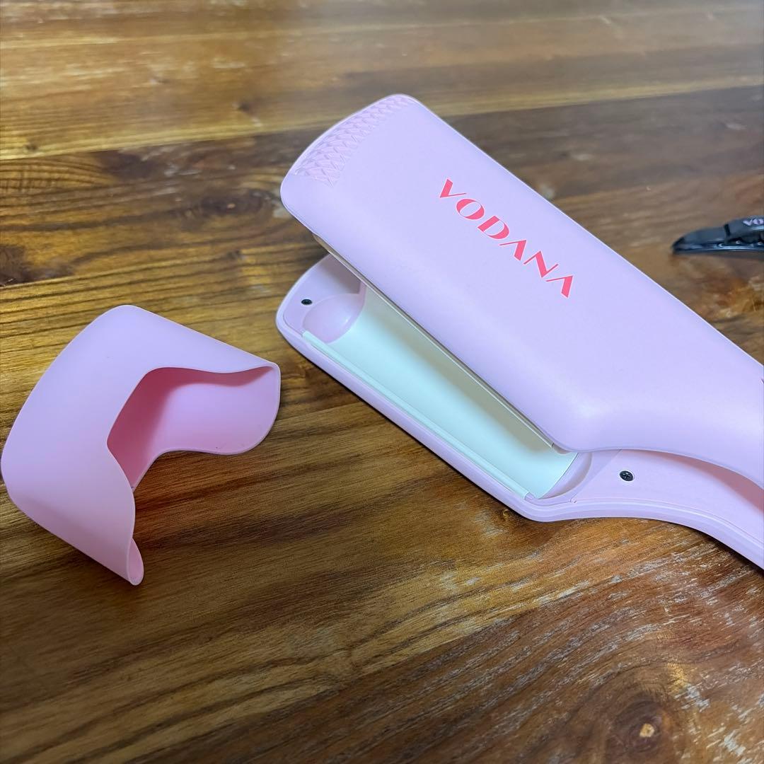 VODANA カール ヘアアイロン ピンク ヘアクリップ付き