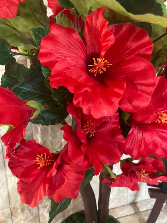 光触媒　人工観葉植物　ウォールグリーン   造花　インテリア　ハイビスカス69