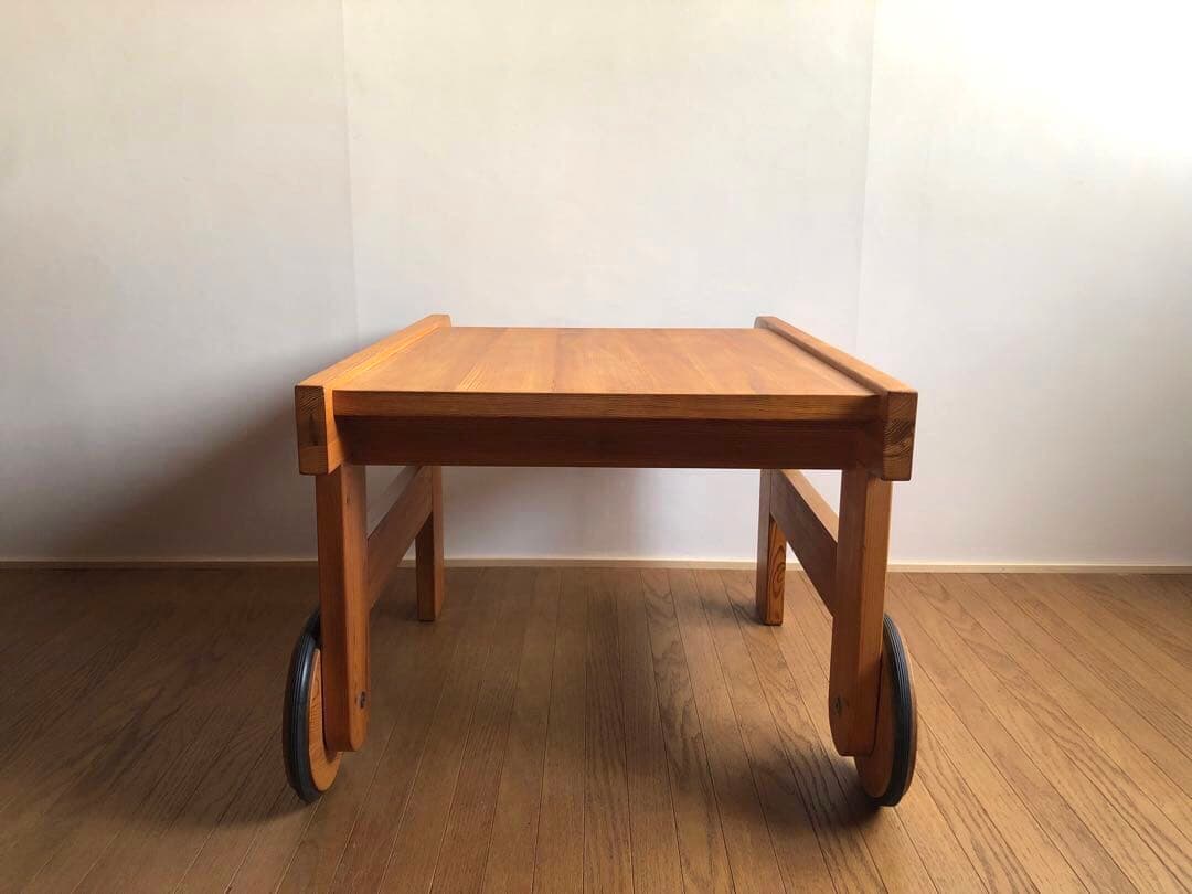北欧ヴィンテージ スウェーデン製 パイン材 ワゴン トローリー サイドテーブル