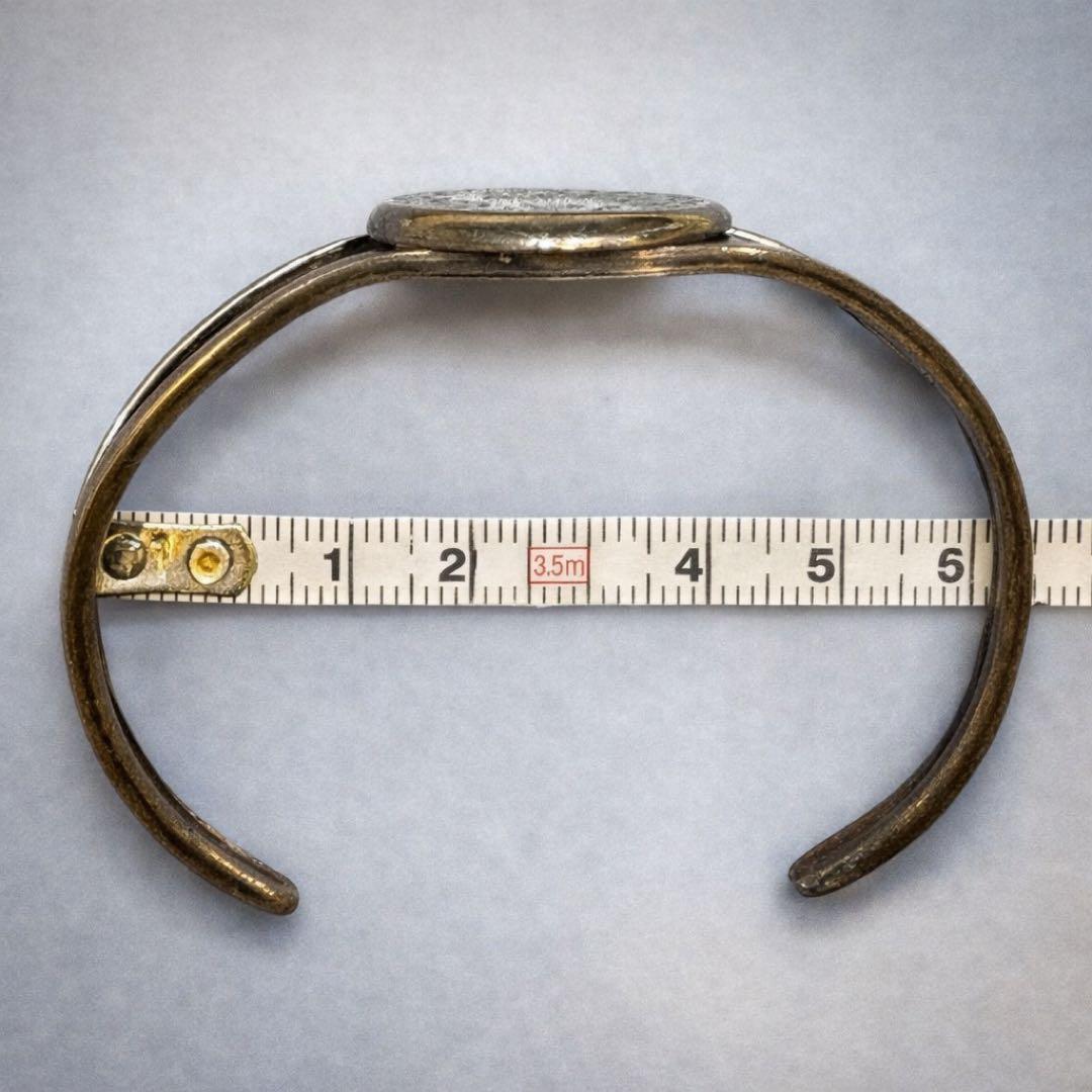 USA 購入ズニ族スタイル ターコイズ モザイクインレイ 鹿 バングル シルバー