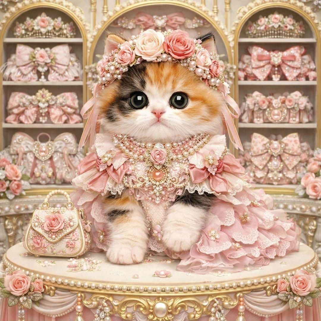 おしゃれなねこちゃんパネル生地　ハンドメイド　ミニバック