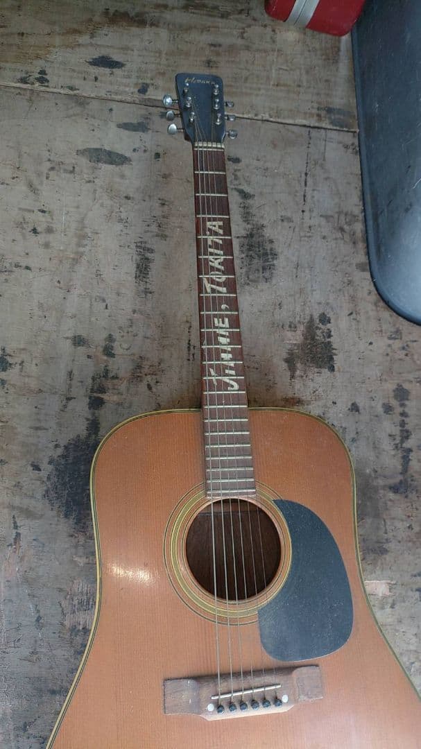 hodakaフォークギター、ジミー時田インレイ指板　ジャンク品