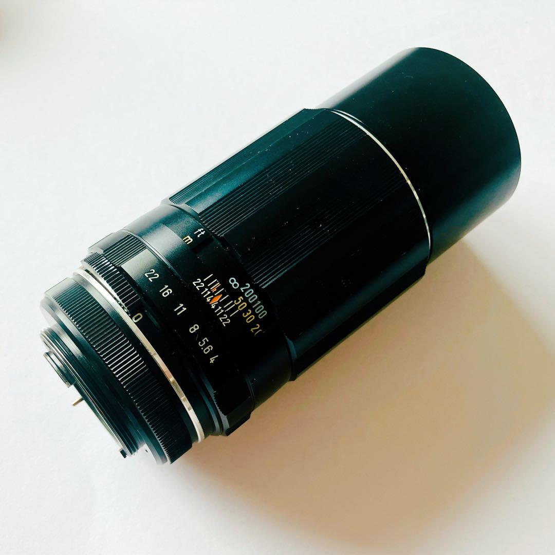 Super-Takumar 200mm F4 M42 良好 絞りOK フード付