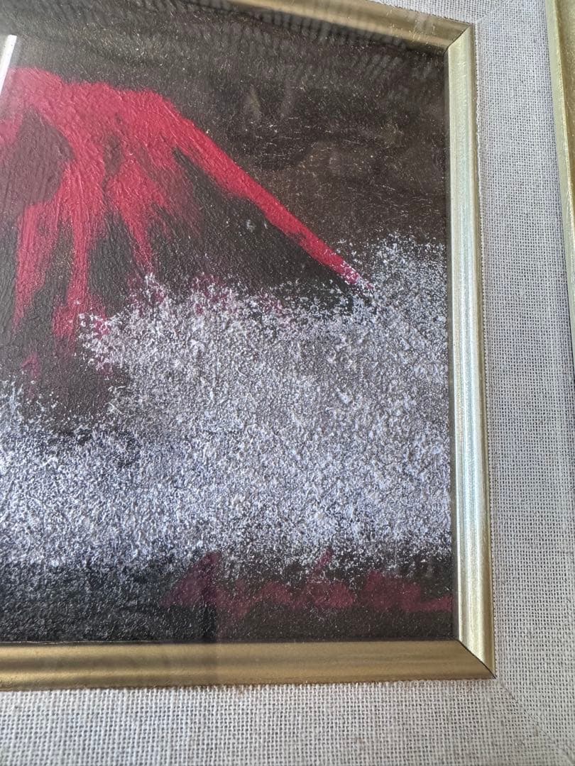 油絵　SMサイズ　早川佑市画　赤富士