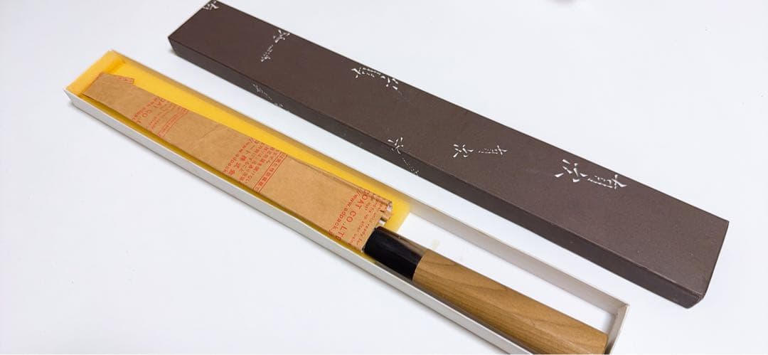京都有次　特製　柳刃包丁 鋼　木製ハンドル 専用ケース付き